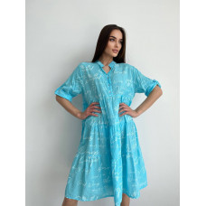 Жіноча сукня-сорочка вільного крою "Oversize" блакитного кольору
