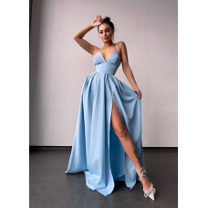 Жіноча сукня з корсетним верхом і чашечками блакитного кольору