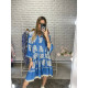 Жіноча сукня-сорочка з орнаментом Італія блакитного кольору
