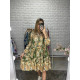 Жіноча Італійська сукня з візерунком кольору електрик