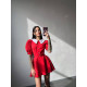 Жіноча сукня з комірцем та ґудзиками червоного кольору