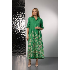 Жіноча італійська сукня-сорочка максі "Adel" зеленого кольору