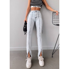 Жіночі джинси трендові skinny зі швами та розрізами