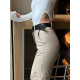 Жіночі брюки з еко-шкіри з розрізами на ланцюжку