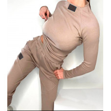 Жіночий костюм штани + светр із трикотажу рубчик