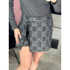Жіночі теплі шорти-юбка з джоккарду сіра ялинка